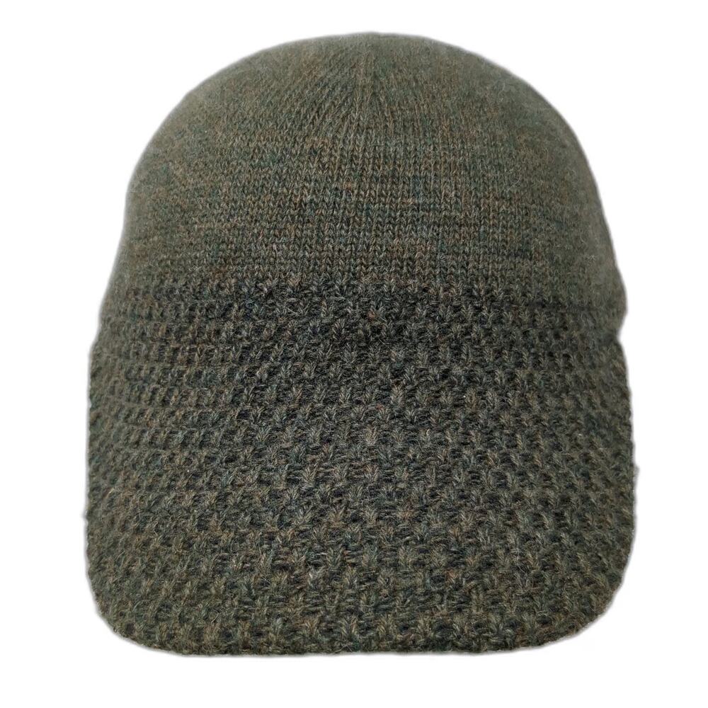 Mont-bell Baseball Cap Green M 100% Wool Knit Visor Warm Winter Hiking Sport Hat